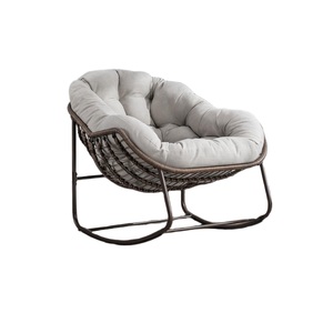 Silla Mecedora de Estilo Contemporáneo, Resistente, para Exteriores, Cómoda, de Mimbre, Tipo Huevo, para Patio, Jardín y Terraza - Product Image 4