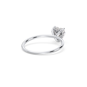 REYES IGI Certified 14K Solid Gold Heart Shape 1CT HPHT CVD Lab Grown Diamond Hidden Halo Ring For Women Fine Jewelry - Product Image 5