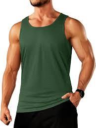 STELLAR STR-MV07 Vert 100% Coton Respirant Teint Uni Tricoté Col Rond Décontracté Débardeur de Sport 120g Sérigraphié Homme - Product Image 3