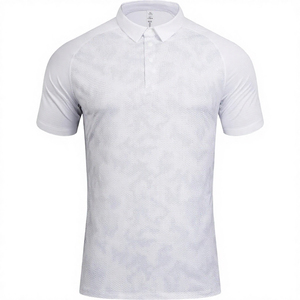 Men's <b>White</b> <b>Polo</b> Shirt Short Sleeve Breathable Knitted 100% Polyester Classic Fit Golf Wear - Product Image 2