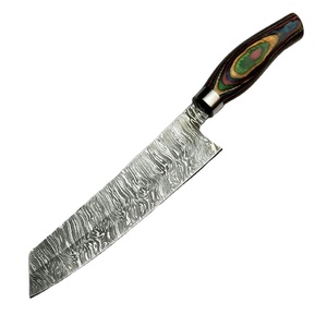 Couteau de chef forgé à la main sur mesure en acier Damas, couteau de cuisine professionnel, couteau de cuisson de luxe avec manche en bois ambidextre, OEM - Product Image 1