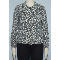 Cardigan d'été en jacquard tricoté pour femme, à manches longues, décontracté, boutonné sur le devant, col rond, design contrasté, respirant