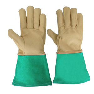 Gants de soudage TIG en cuir de chèvre pleine fleur robustes, résistants à la chaleur, anti-coupure, anti-abrasion, avec manchette de sécurité - Product Image 4