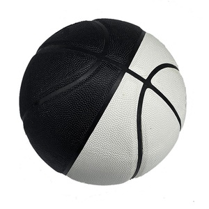 Ballon de basketball noir sur mesure, absorbant l'humidité, avec bandes rouges, pour les jeux de compétition en extérieur et l'entraînement physique - Product Image 4