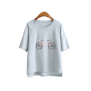 Wholesale Summer Custom Women's O-neck Oem logo Custom Design Plain <b>T</b>-<b>shirts</b> OEM Printing <b>t</b> <b>Shirts</b> with Embroidered Tshirt - Product Image 2