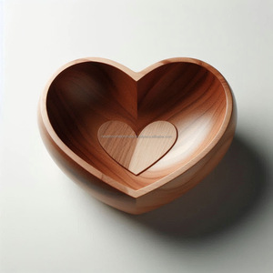 2024 Cadeau de Noël Meilleur vendeur Bol jetable en forme de coeur en bois - Product Image 3