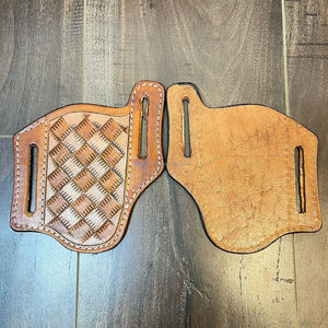 Venta caliente hecho a mano a cuadros funda de cuchillo de cuero para cinturones de alta calidad de lujo cubiertas de cuchillo de cuero genuino - Product Image 5