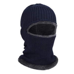 2026 Latest Khaki Ribbed Knit Balaclava With Fleece Lining <b>Winter</b> <b>Face</b> <b>Mask</b> Casual Style For Adults Balaclava - Product Image 2