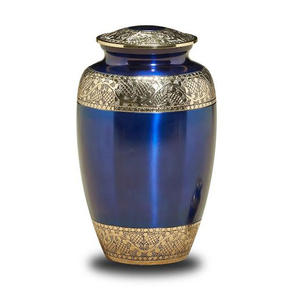 Urne funéraire décorative en laiton de style vintage pour cendres humaines avec couvercle - Product Image 1