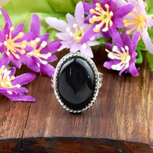 Vintage Handmade <b>Black</b> <b>Onyx</b> Gemstone Statement <b>Ring</b> 925 Sterling Silver Triple Band <b>Ring</b> Boho Style Fine <b>Ring</b> Jewelry Gift - Product Image 5