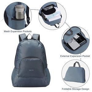 5 pezzi borsone espandibile zaino pieghevole Set 20/24/28 \ "valigie 360 gradi Spinner ruote TSA lucchetto blu grigio - Product Image 2