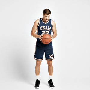 Uniformes de Baloncesto Profesionales en Color Azul Marino, Conjunto de Camiseta y Pantalones Cortos de Tela Ancha, Personalizables para Equipos, Ropa Deportiva de Tendencia - Product Image 4