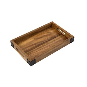 Bandeja de Servir de Madera Natural, Plato para Desayuno con Asas, Bandeja Rústica para Café, Té y Aperitivos para el Hogar - Product Image 2