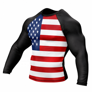 Rashguard personnalisé avec drapeau national, BJJ MMA No Gi Jiu Jitsu, Rashguard sublimé, T-shirt de compression, Vente en gros OEM - Product Image 1