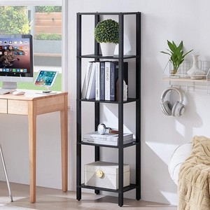 Industrial Living Room Office Study Entryway 6 High Narrow Stackable <b>Adjustable</b> Heavy Duty Wooden Bookshelf - Product Image 3