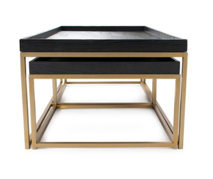 <b>Black</b> Wood Ottoman <b>Tray</b> Solid Wood <b>Serving</b> Plate Rectangle Dish with Raised Edges for Party Dining - Product Image 4