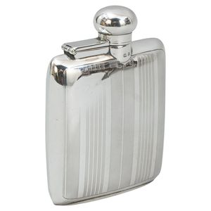 Elegant Lion Head Silver Finish Steel Hip Flask with Secure Lid, Minimal Plain Surface, Ideal for Personal Use, Travel and Gifts - Product Image 2