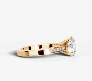 Cut Moissanite 925 <b>Sterling</b> <b>Silver</b> 14K Gold Plated Luxury Prong Setting Certified Solitaire <b>Engagement</b> Wedding Party Bridal <b>Ring</b> - Product Image 2