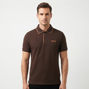 Camisa Polo Personalizada para Hombre, Color Chocolate, Manga Corta, Ropa Deportiva de Golf, Uniforme de Trabajo, Fabricante Mayorista OEM ODM - Product Image 2