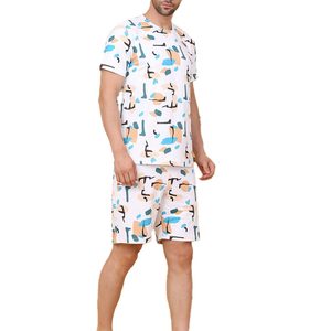 ชุดเสื้อยืดและกางเกงขาสั้นผู้ชาย OEM ชุดลำลองฤดูร้อนสำหรับผู้ชาย ชุดเสื้อและกางเกงขาสั้นโพลีเอสเตอร์แบบซับลิเมชั่น - Product Image 3