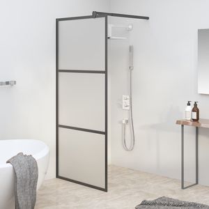 Paroi de douche noire de 31,5''x76,8'' avec écran de douche en verre ESG givré - Product Image 1