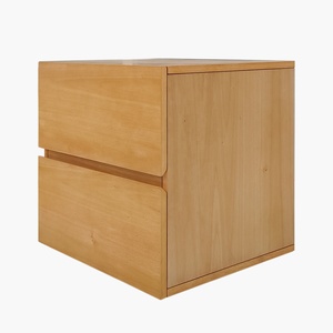 Table de chevet minimaliste en bois de caoutchouc à 2 tiroirs, table de chevet en bois écologique pour la chambre à coucher, personnalisable OEM/ODM - Product Image 4