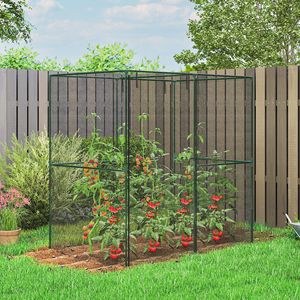 Casa de jardín/tienda de campaña negra de 6FT x 4FT x 6FT con puertas con cremallera para protección de plantas, ideal para huertos y patios traseros. - Product Image 2
