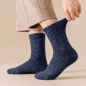 Men's Solid Wool Crew <b>Socks</b> <b>Thick</b> Knitted <b>Winter</b> Thermal Everyday Wear - Product Image 3