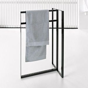 Support à serviettes métallique réglable pour salle de bain, sur pied, avec cadre durable antirouille et revêtement en poudre - Product Image 2