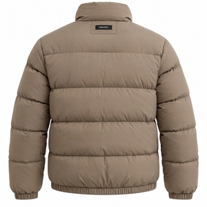 Chaqueta acolchada marrón para hombre, ligera, con cuello alto, con cremallera, para invierno, informal, para exteriores, estilo urbano, personalizada - Product Image 2