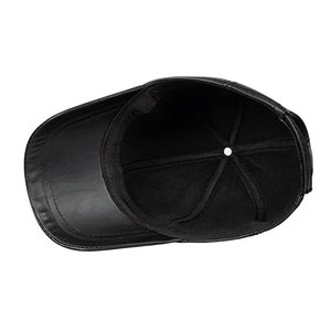 Casquette de baseball en cuir véritable structurée à 6 panneaux avec sangle réglable pour hommes et femmes - Product Image 1