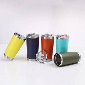 Gobelet à café personnalisé 20 oz en acier inoxydable, isolé sous vide, avec couvercle et paille, pour gravure laser - Product Image 1