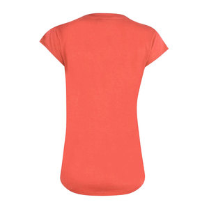 Women's V-Neck Short Sleeve T-<b>Shirt</b> Solid Color Knitted Fabric Casual Regular Fit All Seasons Orange - Product Image 2