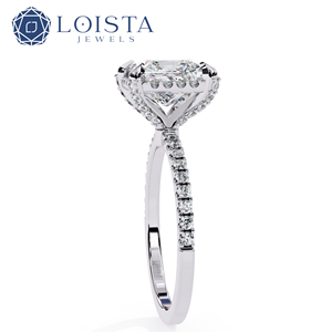 Bague de fiançailles et de mariage élégante pour femme, en or plaqué, avec diamant de laboratoire taille princesse, certifié IGI, multi-carats, tendance, bijoux fins - Product Image 3