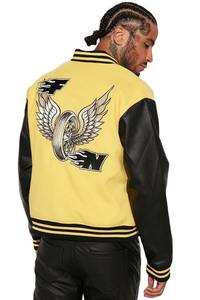 แจ็กเก็ตทีมฮิปฮอปมหาวิทยาลัยของผู้ชายเสื้อแจ็คเก็ตผ้าขนแกะปักแบบกำหนดเองดีไซน์ใหม่2025 - Product Image 6