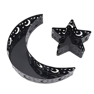 Plat de service artisanal martelé en acier inoxydable doré en forme de lune pour les célébrations de l'Iftar et de l'Aïd, idéal pour les douceurs, les noix, le Ramadan et la maison - Product Image 3