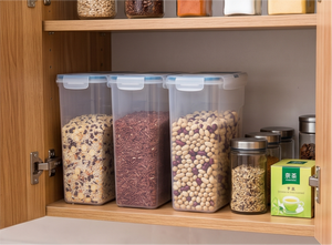 HALO Clear <b>Plastic</b> <b>Food</b> <b>Storage</b> <b>Box</b> Airtight Rice Container Moisture Proof Cereal Dispenser <b>Box</b> with Easy Pour Lid - Product Image 5