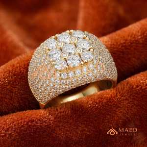 Solid Gold Mens Moissanite Cluster <b>Ring</b> Hip Hop Anillo <b>Iced</b> Out Round Cut Luxury Jewelry Regalo Para Hombre - Product Image 5