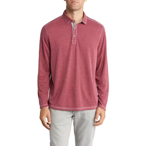 Polo homme de qualité supérieure, coupe classique, manches longues, tissu respirant et séchage rapide, style golf, décontracté, été, nouveau design. - Product Image 1
