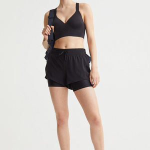 Soutien-gorge de sport sans couture à bretelles pour femme, avec logo personnalisé, maintien élevé, séchage rapide, respirant, léger, col en U, dentelle unie, ajustable - Product Image 3