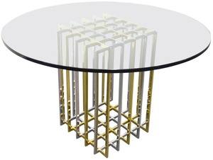 Table basse en marbre naturel au design unique et artisanal moderne avec structure métallique personnalisée pour les maisons de luxe, les hôtels et les restaurants - Product Image 4