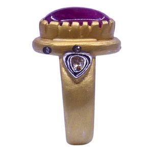 Wedding Wear 925 Sterling Silver Gold Plated Jewelry Ruby Tourmaline Diamond Gemstone Women Wear <b>Ring</b> - Product Image 2