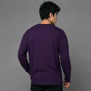T-shirt col en V personnalisé pour homme, coupe oversize, manches longues, haute qualité, écologique, style décontracté, usage quotidien, vente en gros - Product Image 5