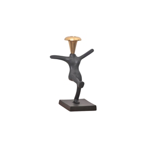Porte-bougie décoratif en aluminium, support de bougie conique, base en marbre abstrait, bougeoirs, décoration de table - Product Image 6