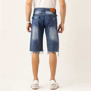 Shorts de Mezclilla para Hombre con Efecto Desgastado, Estilo Vintage, Pantalones Cortos de Mezclilla para Verano - Product Image 2