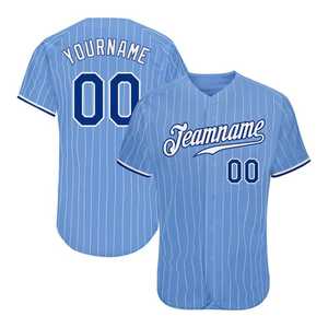 Camiseta de Béisbol Personalizada con Nombre de Equipo, Manga Corta para Hombre, Azul Claro Sólido, Cierre de Botones, Transpirable, Secado Rápido, Corte Regular, Adulto, 100% - Product Image 1