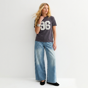 Wholesale Women's Dark Grey Cotton Studded 96 Logo T-Shirt High Quality Lightweight Women's Shirts Quick Dry Short Sleeve Shirts - Product Image 6