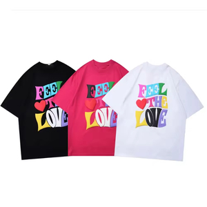 Camiseta Casual de Cuello Redondo para Mujer, Talla Grande, Secado Rápido, Algodón y Poliéster, Corta, con Bordado y Estampado, para Verano - Product Image 1