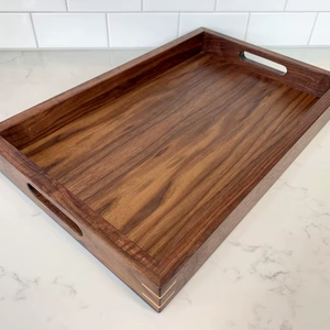 Plateau de service en bois naturel émaillé, écologique, pour la maison - Product Image 1