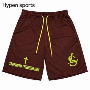 Shorts de basketball pour hommes, style très demandé, haute qualité, poches zippées, grandes tailles, tissu en toile, taille élastique, séchage rapide, 100% - Product Image 1